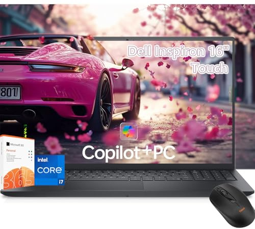 Dell Inspiron 16 Laptop Touchscreen - Intel Core 7 150U Beat i7-1355U -16 FHD+ Touch -32GB RAM| SSD PCIe 1TB -Windows 11 Office 365 -Tastiera retroilluminata -Copilot PC Portatil Work Business