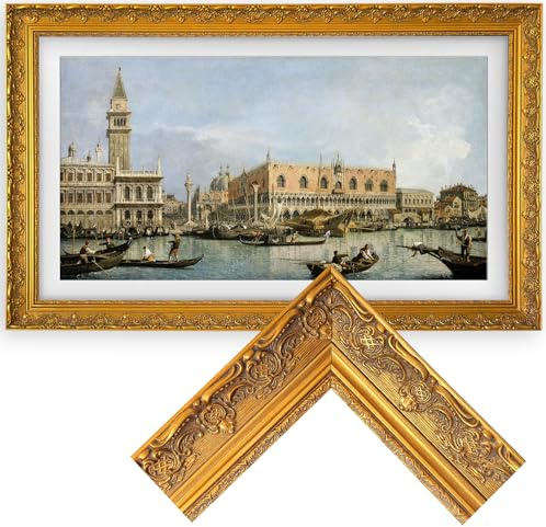 Samsung The Frame TV Bezel/Mounts Baroque Gold,Compatible ONLY with Samsung The Frame TV 75/PRO(Fits 2021-2026 models, model codes:75LS03A/B/C/D/FA/FW/HE/HW) (Baroque Gold, 75-LS03)