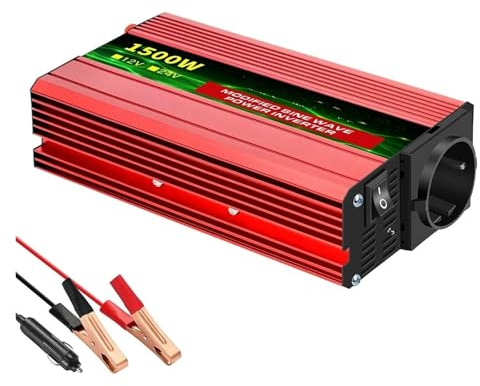 POWERinvert Onduleur Sinusoïdal Modifié 600-3000 W 12 V CC vers 220 V CA Panneau Solaire(12V1500W50HZ EU)