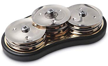 LP Latin Percussion LP477 Cajón Jingle Click, Cajónzubehör, 3 Paar Stahlschellen, flexible Platzierung mittels Klettband