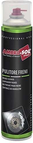 AMBRO-SOL - Limpiador de Frenos en Spray 600 ml Paquete de 3, Elimina Grasa y Aceite sin Enjuague. Ideal para Frenos, Embragues y Piezas Mecánicas. Alta Presión de 6/8 Bar para una Limpieza Eficaz