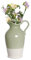 Green & White Flower Vase Pitcher Jug Vase Water Tight Decorative Earthenware Ceramic Table Centrepiece Spring Summer Easter Décor Gift Idea