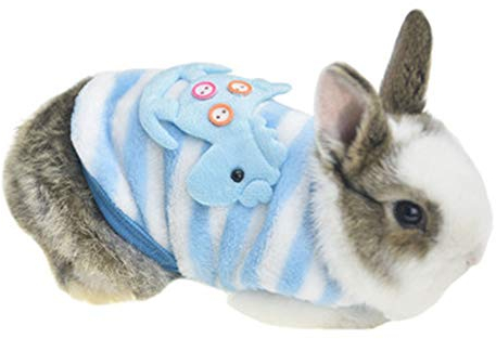 Winter Warm Fleece Bunny Kaninchen Kleidung Niedlich Kleintier Meerschweinchen Chinchilla Frettchen Engel Kostüm Zubehör Outfit für Hamster Ratten Katze Kätzchen Hund Welpen und Kleintiere (XXXS)