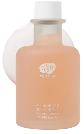 WHAMISA Organic Flowers Toner Deep Rich - Korean Skin Care Extra Feuchtigkeit Frische und verbesserte Hautstruktur - Koreanische Kosmetik Gesichtstonikum Fermentiert - 300ml