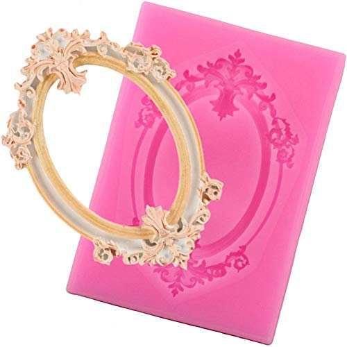 Case Cover Oval Vintage Photo Frame Fondantform, Blumen-Spitze-silikon-Form-DIY Sugar Kuchen, Der Werkzeuge Schokolade Backformen