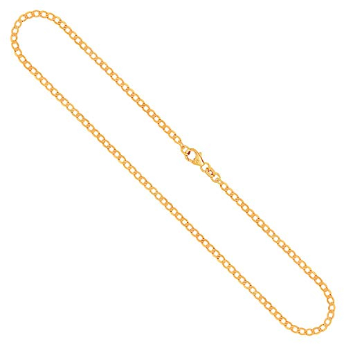 EDELIND Goldkette Damen Herren Echt Gold 2.6 mm, Panzerkette weit 375 aus Gelbgold, Kette Gold mit Stempel, Halskette mit Karabinerverschluss, Länge 45 cm, Gewicht ca. 3.4 g, Made in Germany