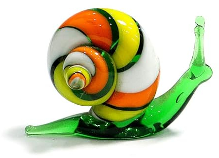 Figuras en miniatura de caracol de cristal de Murano hechas a mano, adornos, colección de artesanía de animales bonitos, decoración de jardín for el hogar, regalos de Año Nuevo for niños ( Color : Lig