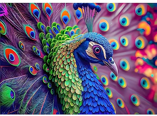 NAIMOER Peacock Diamond Painting Kits for Adult, Full Drill Peacock Diamond Painting, DIY 5D Diamond Painting Animals Landscape Diamond Art Kits Picture Craft for Home Wall Decor 30x40cm