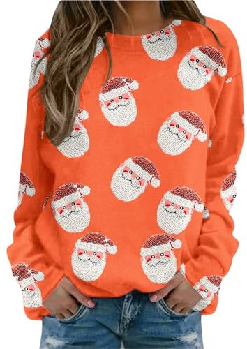 Sweatshirt Weihnachten Damen Weihnachtspullover Wichtel Zwerg Gnom Weihnachtspulli Christmas Pullover Sweatshirts Weihnachts Langarmshirt Bluse OberteileA011