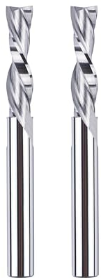 SpeTool Lot de 2 Fraises hélicoïdales de 6 mm Tige Downcut 24 mm Longueur de coupe Fraise CNC Fraise à rainurer Fraise à Rainurer Fraise à trous oblongs 2 Flûtes Fraise à bois
