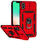 QIWEIQING Kompatibel mit iPhone XS Max Hülle, Militär Standard Handyhülle Stoßfest Kratzschutz Schutzhülle Tough Case Cover mit Ring Halter Kickstand für iPhone XS Max.Red JXT