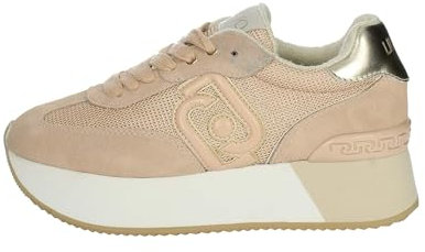 Liu Jo BA4081 Dreamy 02 Papaya-Light Sneakers Sportive per Donna in Nabuk e Tessuto con Zeppa Alta (Papaya/Light, 37)
