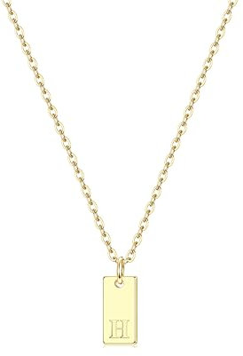 CASSIECA Kette Buchstaben für Damen Mädchen 16K Gold Buchstaben Kette H Gold Halskette Damen Kette Gold mit Anhänger Personalisiere Geburtstags Geschenk für Frauen Mädchen Mama (mit Box)