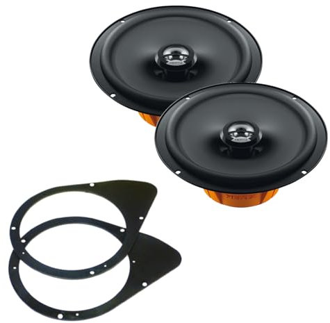 Superauto hi-fi Coppia di Casse Coassiali DCX 165 Altoparlanti 2 vie 16 cm+ Supporti casse Compatibili con FIAT 500 dal 2008 Per Sportelli Posteriori