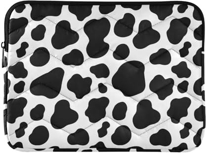 Sletend Cow Print Laptop Sleeve Case 13-14 Inch, All-Around Protection Compatible with MacBook Dell XPS Lenovo Laptop Briefcase Lightweight with Printing