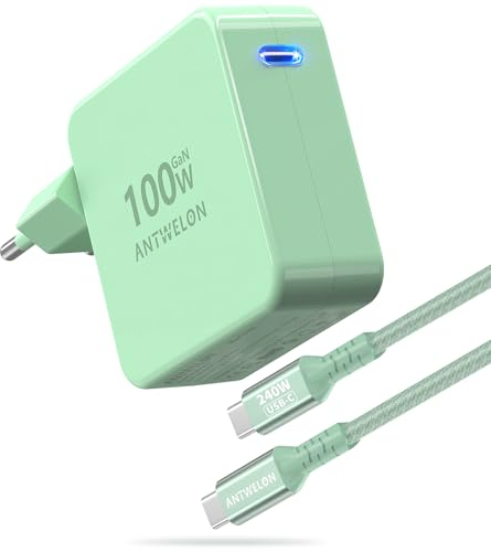 ANTWELON 100W USB C Chargeur GAN Ordinateur Portable Type C pour MacBook Pro 16 15 14 Zoll, MacBook Air, iPad Pro, Galaxy S24 S23, Dell XPS, HP, Lenovo Thinkpad Yoga, Tablet