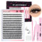 Veleasha DIY Eyelash Extension Kit 240Pcs Individual Lashes 40D-0.07D-9-16MIX DIY Lash Extension Kit Cluster Lashes Kit Wispy Fluffy DIY Lash Extension at Home for Beginners(Venus 40D KIT,9-16mm)
