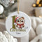 GRAZDesign Personalisierte Weihnachtskugel mit Namen Mein Erstes Weihnachten mit Eule Christbaumkugel Keramik