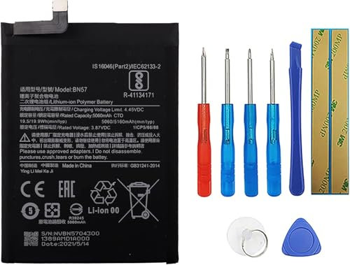 Swark Nuevo Reemplazo de batería BN57 compatible con Xiaomi Poco X3 NFC & Poco X3 Pro con kit de herramientas de reparación actualizado