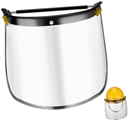 Ipetboom Durchsichtiges Schutzvisier Komfortabel Zufällige Farbe aus Aluminiumlegierung und Pvc Stoßfestes Gesichtsschutzschild Kompatibel mit Schutzhelmen für Schleif und Polierarbeiten