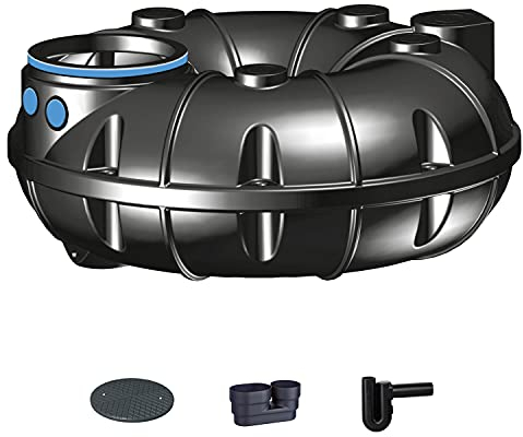 PREMIER TECH AQUA GmbH Zisterne 1500 Liter Regenwassertank NEO Standard mit Deckel, beruhigtem Zulauf und Siphon - Kunststoff, Kunststoffzisterne, Komplettset