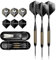 3 Stück Steel Darts Pfeile Set, 21 Gramm Profi Steeldarts mit Metallspitze Schwarz Rutschfeste Eisenfass, Aluminium Schaft FB4
