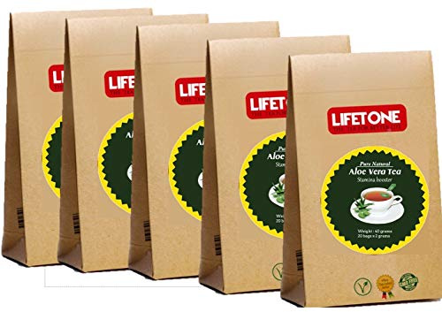 Thé à l'Aloe Vera | Nettoyer | Thé laxatif | Booster du système immunitaire | Detox Tea pour perdre du poids | 100 sachets de thé, 200 grammes