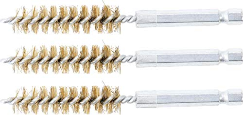 BGS 3078-12-M | Messingbürste | 3-tlg. | 12 mm | Antrieb Außensechskant 6,3 mm (1/4) | Loch-Drahtbürsten | für BGS 3078