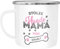 SpecialMe® Emaille-Tasse Emaille-Becher stolze Hundemama mit eigenem Hundenamen personalisierte Geschenke Hundebesitzer weiß-metall Emailletasse