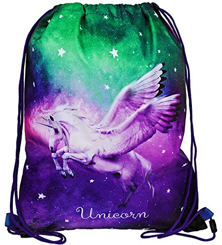 alles-meine.de GmbH Beutel - Sportbeutel - Turnbeutel - Schuhbeutel Einhorn - Pegasus/Unicorn wasserdicht wasserfest - wasserabweisend & abwischbar - für Kinder - Schulbeut..