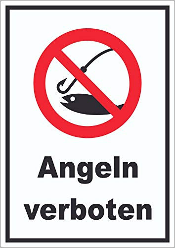 Angeln verboten Aufkleber A6 (105x148mm)