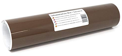 Finest Folia 3m x 31cm Plotterfolie 105 Farben Matt/Glänzend Selbstklebend Bastelfolie zum Plotten Möbelfolie (800 Nougatbraun, Matt)