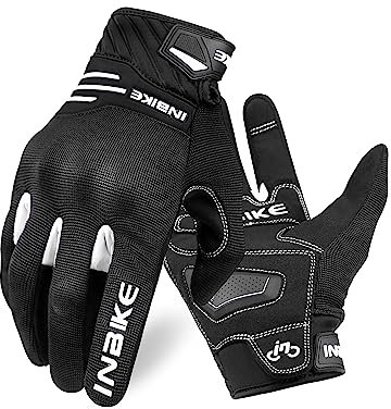 INBIKE Motorradhandschuhe Herren Winter Sommer Schutz Handschuhe Motorrad Fahrrad Motocross Männer Vollfinger Radhandschuhe Weiß M