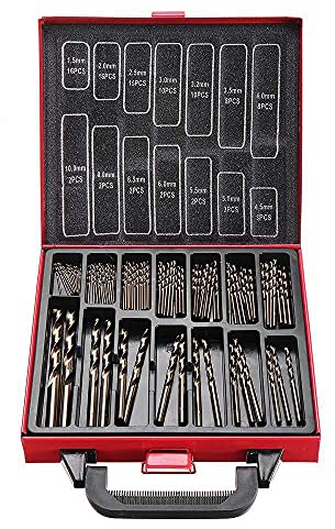 99pcs / boîte HSS-CO M35 Perceuse cobalt Set 1 5-10mm Longueur Twist Foret avec étui en métal pour forage en métal en bois