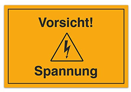 Aluverbund Hinweis Schild 30x20cm Wetterfest Kratzfest UV beständig - Vorsicht Spannung