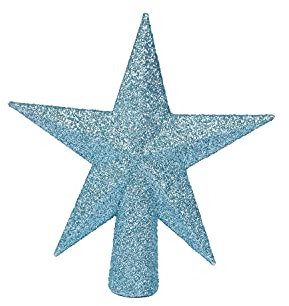 YYCRAFT Weihnachtsbaumspitze mit Glitzerstern, 15,2 cm, Blau
