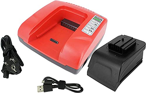 PowerSmart® Cargador rápido para taladro inalámbrico Würth H 28-MA, H 28-MA, BS 28-A Combi, BS 28-A Combi atornillador inalámbrico 700957730, 700957731 (rojo)