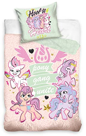 Carbotex My Little PonyKinderbettwäsche Babybettwäsche Kinder Bettwäsche 100x135 cm + 40X60 cm, Rosa, (MLP212101)
