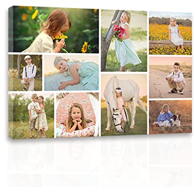 CCWACPP Collage Foto Leinwanddrucke personalisierte Multi Fotos auf Leinwand benutzerdefinierte Leinwand Wanddrucke individuelle Bilder Wanddekoration 20x25 cm