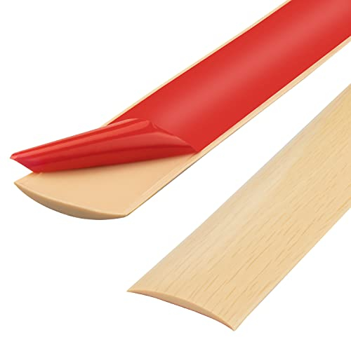 200 * 5cm Bande de seuil en PVC de 200cm, bandes de transition de sol, bandes de revêtement de sol stratifié, bande de séparation de porte de sol auto-adhésive (Grain d'érable,5cm)