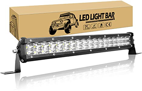 Willpower 38.1 cm 108W LED Light Bar 12V 24V Slim Off Road Driving Lights IP67 Waterproof Spot Beam Work Fog Lamps for 4X4 Offroad Truck Car ATV SUV Vehicle Boat Lighting