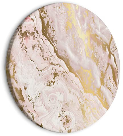 murando Tableau Rond Aspect marbre or rose 40x40 cm 1 panneau impression sur toile tableaux décoration murale photo image artistique photographie graphique Pierres Effet 3D f-C-10027-bc-a