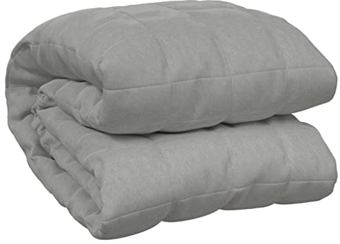 vidaXL Gewichtsdecke Therapiedecke Schwere Decke Schlafhilfe Entspannungsdecke Einschlafhilfe Schwerkraftdecke Grau 220x240cm 11kg Stoff