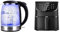 COSORI Electric Glass Kettle, 3000W 1.5L with Blue LED, Fast and Quiet Boil & COSORI Air Fryers Oven, 5.5L XXL Oil Free Air Fryer