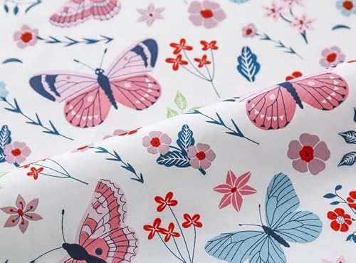 Schmetterling Blume Gitter Baumwolle Stoff DIY Nähen Kleid Patchwork Quilten Fat Quarters Material Für Baby & Kind