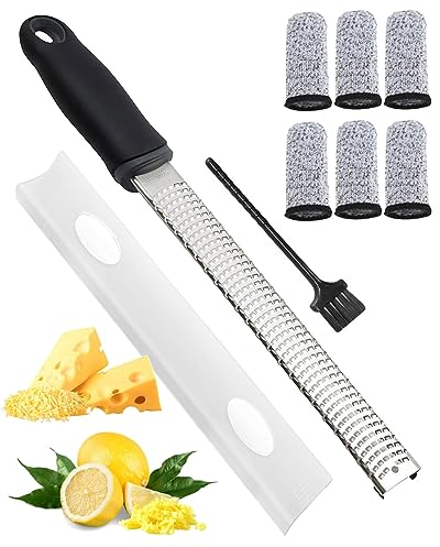 Enkifun Grattugia Formaggio Manuale, Grattugia Limone Perfetto per Parmigiano, Mela, Agrumia, Aglio, Moscata e Altro, Acciaio Inox Lama Molto Tagliente in Acciaio Inox, Lavabile in lavastoviglie