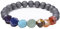 Epinki Bracelet Perles pour Homme Femme, Mode Élégant Gris Élastique Zirconium Pierre Naturelle Bracelet 16.7 CM