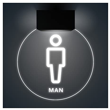 WC-Schild, männliches und weibliches Toilettenschild, ultrahelles LED-Schild für Toilette, Badezimmertür beleuchtetes Schild, Männer und Frauen, modernes WC-Acrylschild (B) (Farbe: B)
