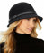 Damen Woll-Cloche-Hut Vintage 1920er Jahre Kirche Bowler-Hut Tee Party Kirche Derby Hut Outdoor, Schwarzes Design2, Medium