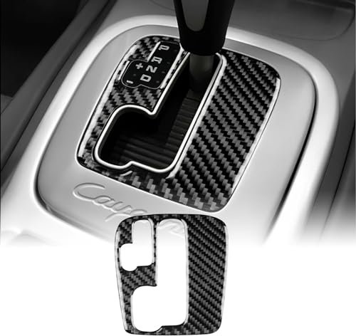 KUNGKIC Für Porsche Cayenne 2009 2003-2010 Auto Mitte Konsole Dekoration Panel Schalthebel Gangschaltung innerer Rahmen Kohlefaser Aufkleber Zubehör Geschenk Maßgeschneiderter,Schwarz